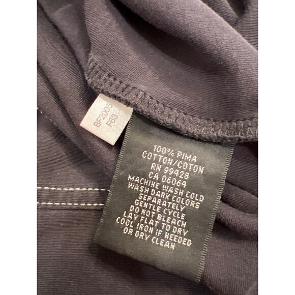 Bugatchi Uomo Mens Solid Black Polo Sz XL White Stitching Pima Cotton Snap Vtg - Picture 7 of 7